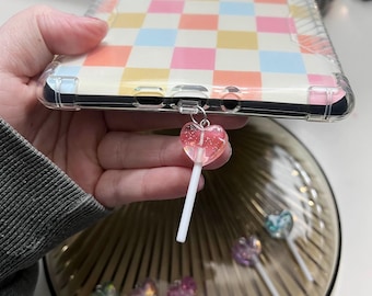 Lollipop  Kindle Charm Dust Plug, Coquette Kindle Accessories, Cute E-Reader Charm, Kawaii Bookish Gift,  iPad/Tablet Charm