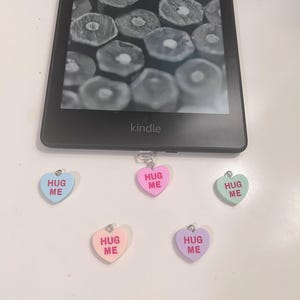 Valentine's Heart Kindle Charm, Phone Charm, USB Charm, Kindle Accessories, iPad/Tablet Accessories, Phone Accessories, Dust Plug