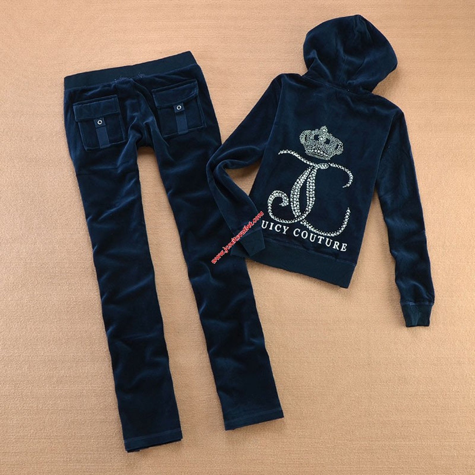 Authentic Juicy Couture Tracksuit Navy Velour with Crystal | Etsy