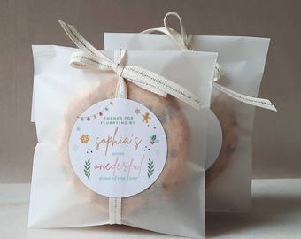 Onederful Birthday Sticker Template: Girl's First Birthday Party Decor (PDF Download)