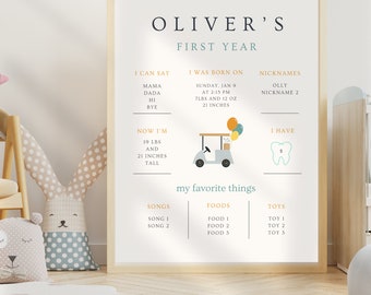 Hole In One 1st Birthday Milestone Sign: Golf Party Decor (Digital Download) A25