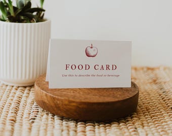 Apple Of Our Eye Baby Shower Food Tent Card | Editable Template | Fall Buffet Tag Description | Instant Download | Organic Orchard Baby | A6