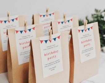 Bowling Birthday Party Favor Tag: Editable Thank You (Instant Download) A11