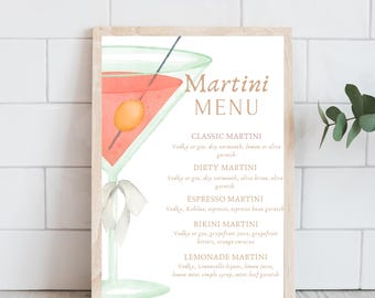 Martini Bar Sign A Tini Bit Older Party | Birthday Cocktail Signage (Editable Template, Digital Download) A16