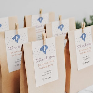 Fairy Princess Favor Tags: Bearbeitbarer Geburtstag Danke (Instant Download) L15
