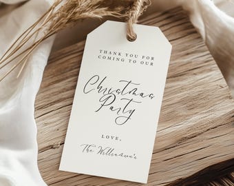 Minimalist Christmas Party Favor Tags: Editable Printable (PDF) A32