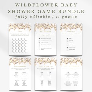 Bundel met wilde bloemen voor babyshowers | Babyshowergames aanpassen | Gamesbundel | Bloemen babyshowergames downloaden | Boho-spellen | L51