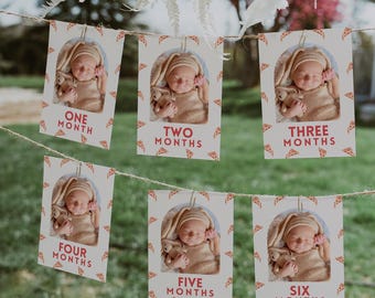 Pizza First Birthday Banner, Editable Milestone Decor (Editable Template, Instant Download) A5