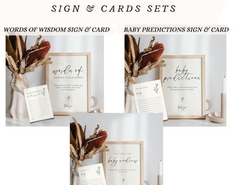 Minimalist Baby Shower Games Bundle: Predictions, Advice, Prayers (Printable PDF Download) L5