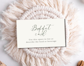 Minimalist Food Buffet Cards (Editable Template, Digital Download) L83