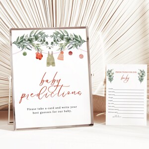 Plantilla de tarjeta y letrero para un feliz baby shower / Juegos de chispas / Género neutro / Adivina el nombre del bebé / Editable y personalizable / L57