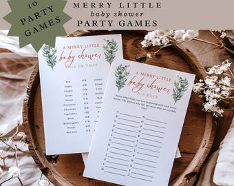 Christmas Baby Shower Games: Winter Holiday Theme (Printable PDF) L57