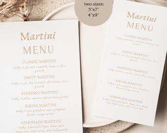Tini Bit Older Drink Menu | Martini Birthday Party A16