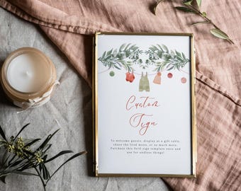 Winter Baby Shower Sign Template: Editable Christmas Theme Decor (PDF Download) L57