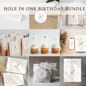 Golf First Birthday Party Bundle: Editable Templates (Digital Download) A25