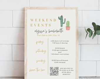 Final Fiesta Bachelorette Itinerary Template: Mexico Weekend (Digital Download) A31