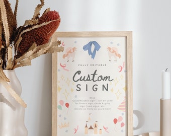Princess Birthday Welcome Sign: Gold & Pink Party Decor (Printable Sign) L15