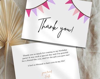 Cheerleader Birthday Thank You Card: Gymnastics Party (Printable PDF) A24