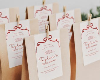 Pizza Baby Shower Favor Tag, Printable Thank You (Editable Template, Digital Download) A38