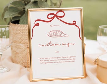 Pizza Baby Shower Custom Sign (Editable Template, Digital Download) A38