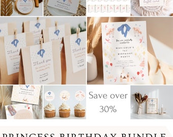 Fairytale Princess Birthday Party Bundle: Canva Templates (Digital Download) L15