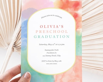 Preschool Graduation Invitation (Editable Template, Digital Instant Download)