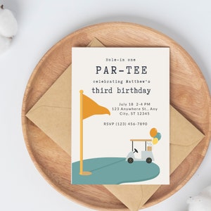 Golf Birthday Party Invitation Kids | Kids Birthday Invite | Instant Download | Golf Party Place | Any Age | Download Printable Invite