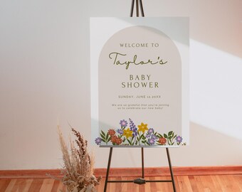 Locally GrownFarmers Market Baby Shower Welcome Sign Template (DIY Edit)