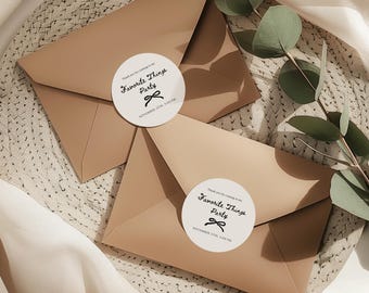 Favorite Things Party Favor Sticker, Black Bow (Editable Template, Digital Download) A35