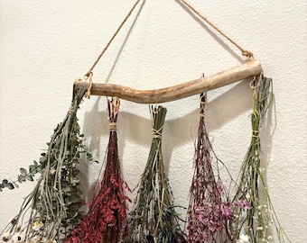 GORGEOUS Organic Floral Wall Hanging with Californian Sandblasted Grapewood – Dried Flower Wall – Wildflower Wall Decor + SAME Day Shipping
