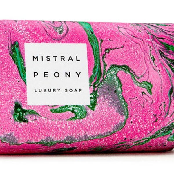 Peony Marble Mistral Luxury Bar Soap (from France) 7 oz Large Block + FREE 3 Day Shipping