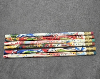 Vintage LOVELY 447 No 2 EMPIRE PENCIL Color Swirl Tie Dye Unsharpened Lot