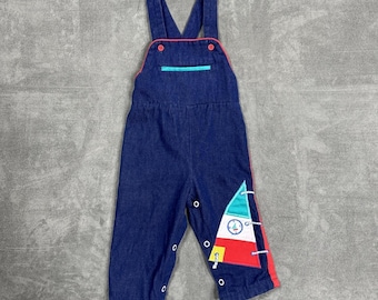 Vintage Buster Brown 12M Toddler Overalls Sailboat
