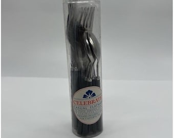 Vintage BLACK Melamine Flatware