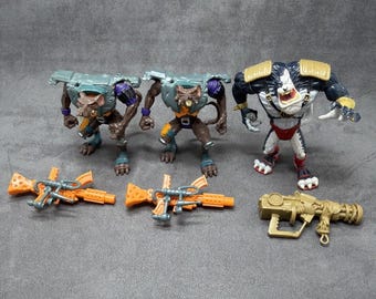Vintage Playmates Earthworm Jim Henchrat & Jim Bob Action Figure Toys Lot