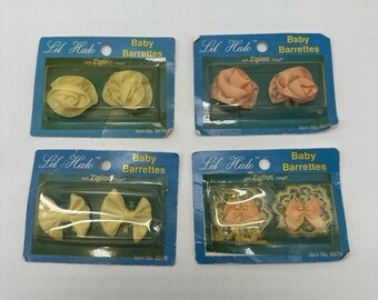 Vintage Baby Barrettes Ziplock Clasp Lot
