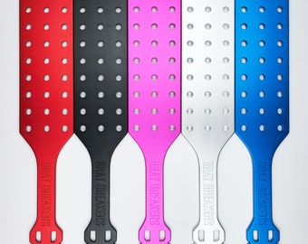 Premium Metal Spanking Paddle  - HOLED (Two Sizes)