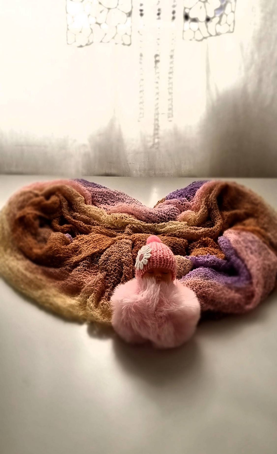 Süßes Pucktuch Set Für Babys - Mit Mütze & Stirnband In Lila