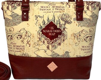 Mappa della Borsa di Harry Potter College del Marauder 40x33x11cm Foresta Elbe Beige Nera