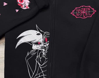 Bluza z haftowanym aniołem HH z zamkiem błyskawicznym XS - 5XL