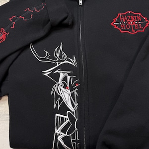 Op maat geborduurd HH Alastor-sweater met volledige ritssluiting XS - 5XL