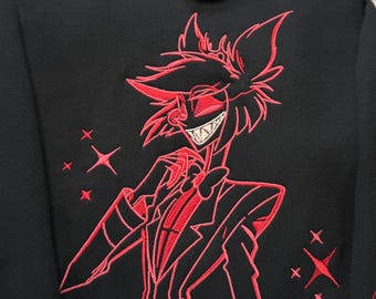 Koszulka / Bluza / Bluza z kapturem zapinana na zamek HH Alastor Red Outline z haftem