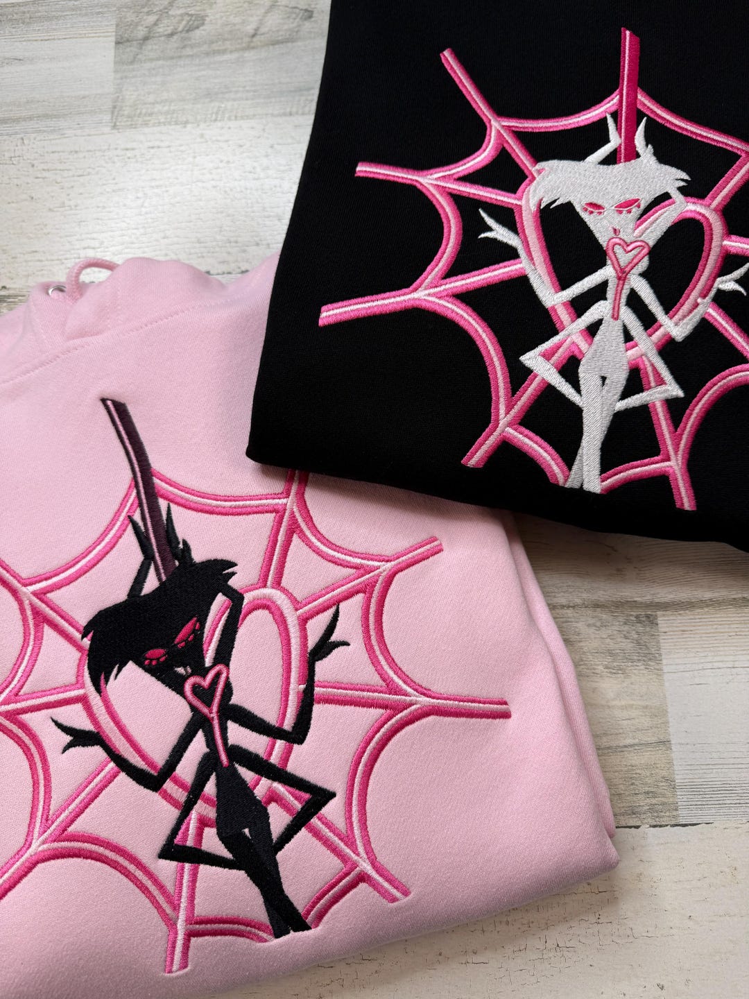Custom Embroidered HH Angel Web Silhouette Hooded Sweatshirt - Etsy
