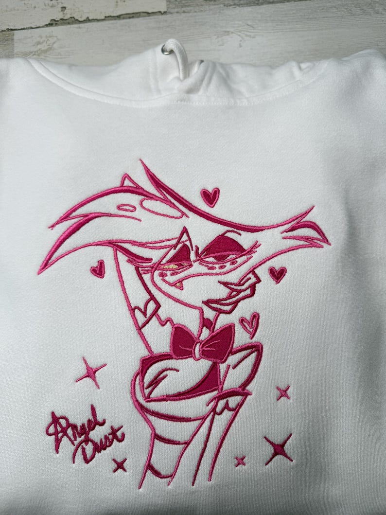 Custom Embroidered HH Angel Outline Hooded Sweatshirt image 9