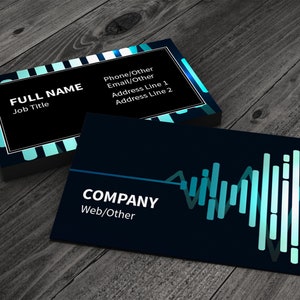 Premium Printed Business Card: Sound Wave Music