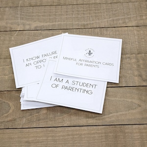 Cartões de Afirmação Parental Afirmações Positivas Conscientes PDF Cartões de Meditação Cartões Flash de Afirmação Imprimíveis, Cartões de Mantra para Pais