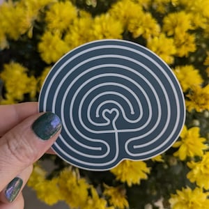 Boho Sticker Classical Labyrinth Meditation and Yoga Sticker 7 Circuit Labyrinth Waterproof Mindfulness Sticker
