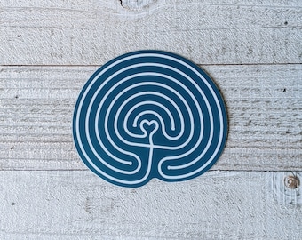 Meditation Sticker, Classical Labyrinth, Boho sticker, 7- Circuit Labyrinth, Finger Labyrinth, Cretan labyrinth, mindfulness sticker