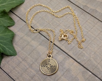 Chartres Labyrinth Necklace: Spiritual Journey Symbol Jewelry