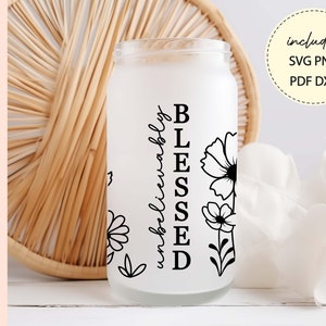 Blessed Libbey Glass Wrap SVG: Christian Beer Cup Cut File (Digital Download)